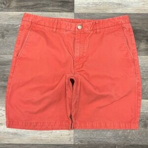 Bonobos Pink‎ Red Salmon Mens 34 Flat Front 9" Inseam Preppy Summer Chino Shorts